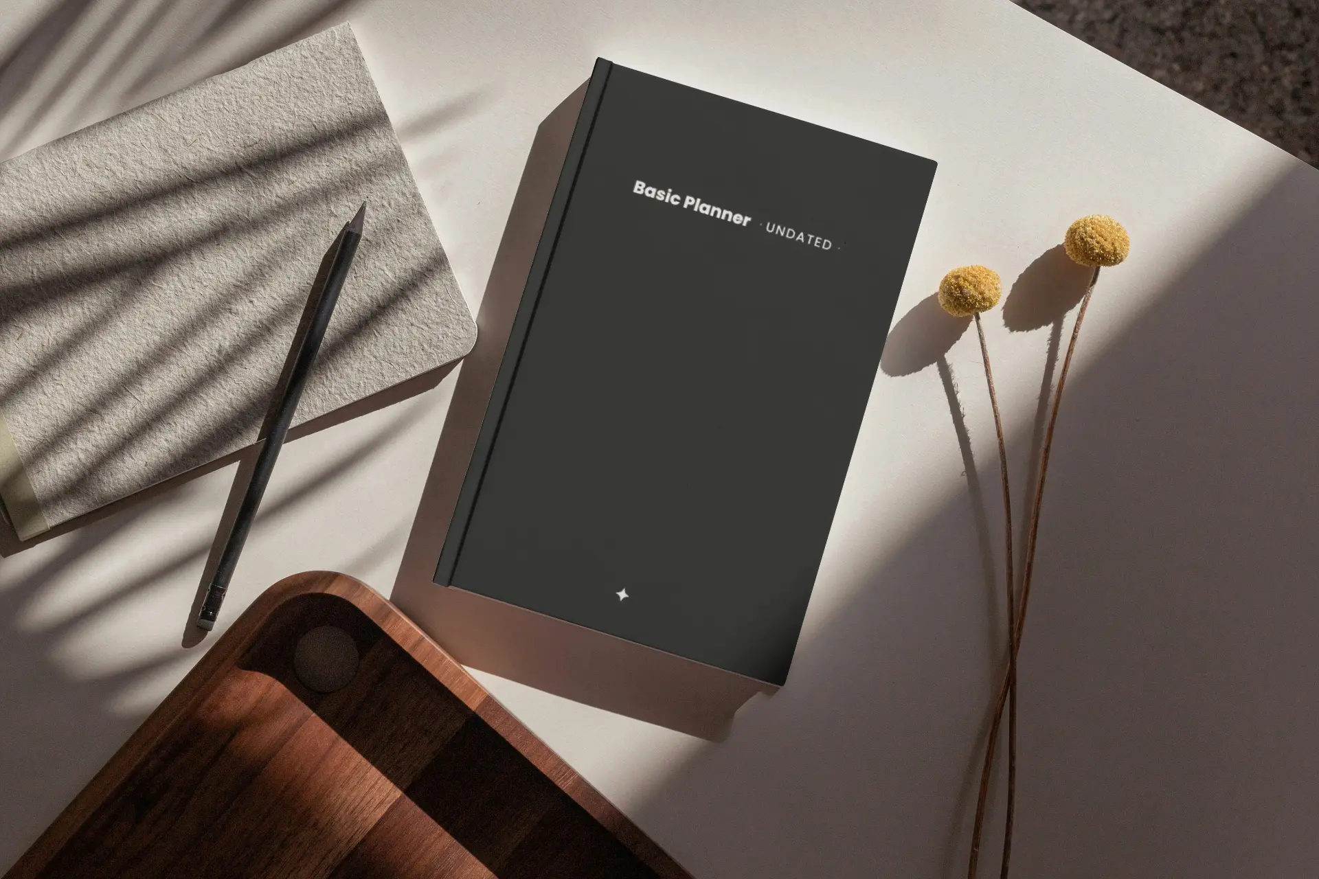 The Basic Planner · Undated — flatlay cover